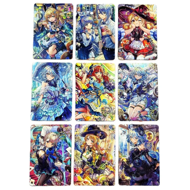 

9pcs/set Genshin Impact Eula Lawrence Animation characters refraction flashcards Anime Classics Game Collection Cards Toy