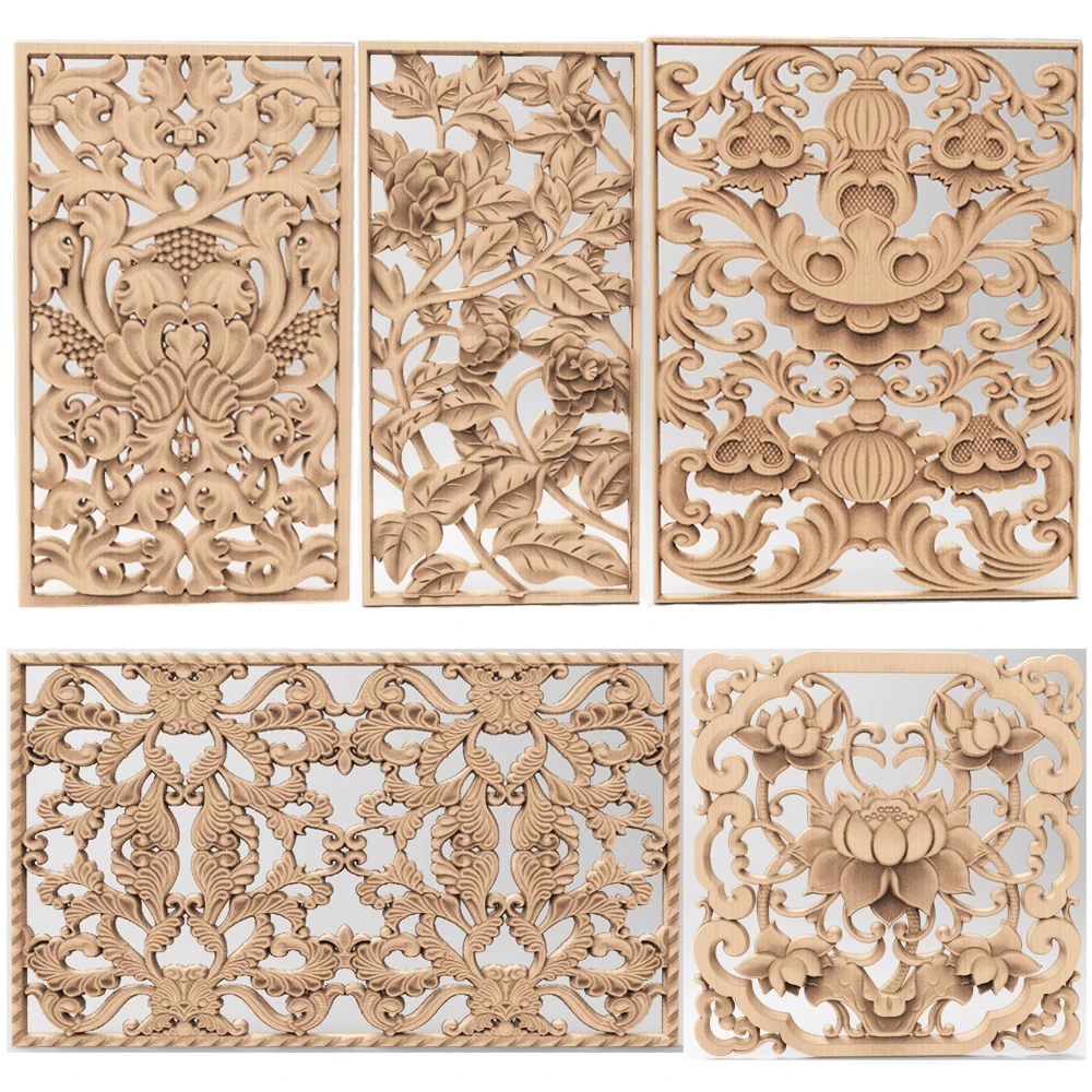 3D STL Models Square Pattern Flowers 8PCS for CNC Router Artcam Aspire Cut3d Bas Relief