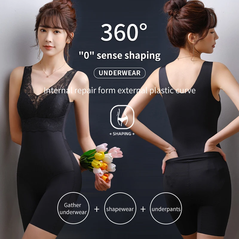 AMYQSLSexyBodyShapingBodysuitwithPaddedBodyShaperCorsetVNeck