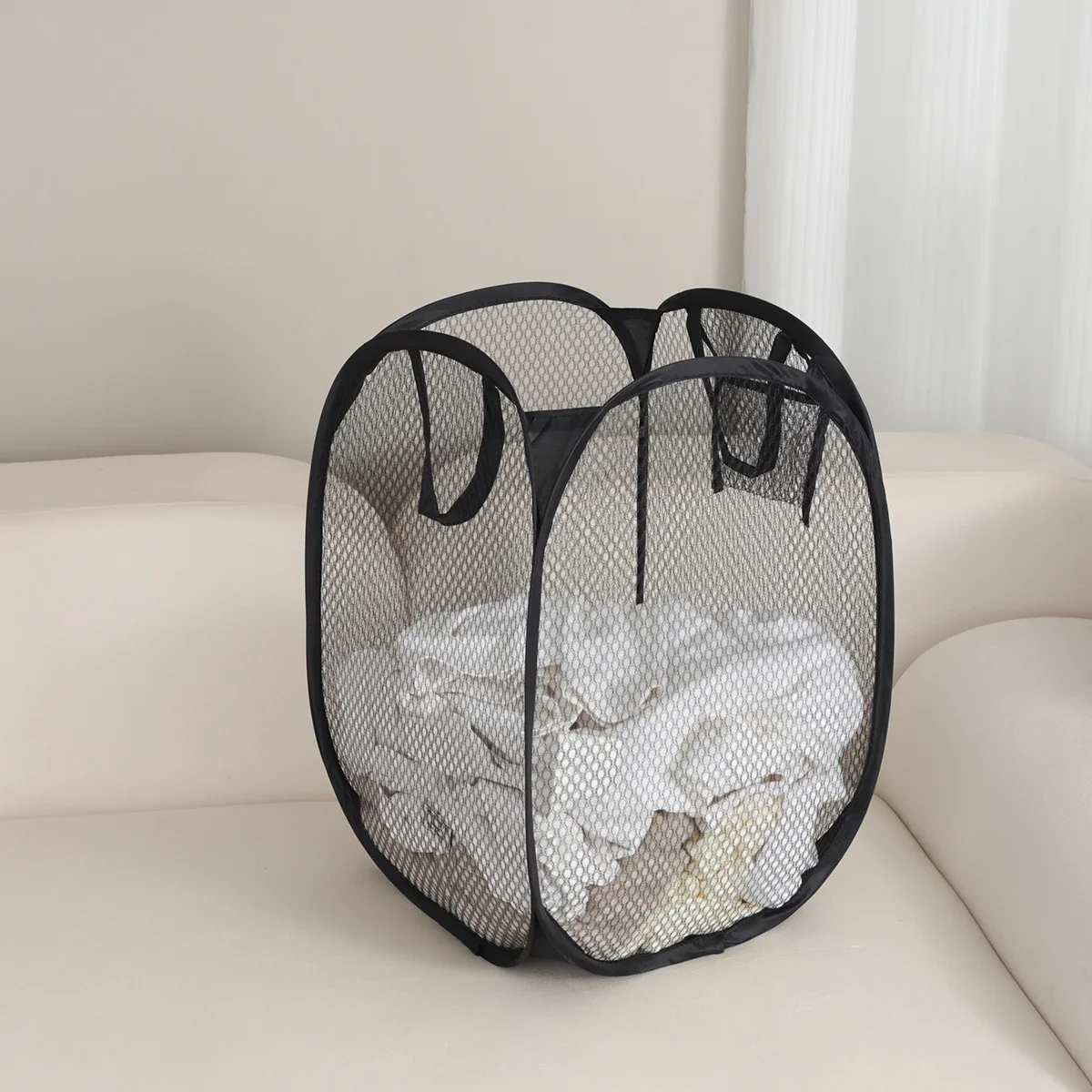 Children's Toy Storage Foldable Portable Net Grid Laundry Basket for Dirty Clothes Home Storage laundry basket