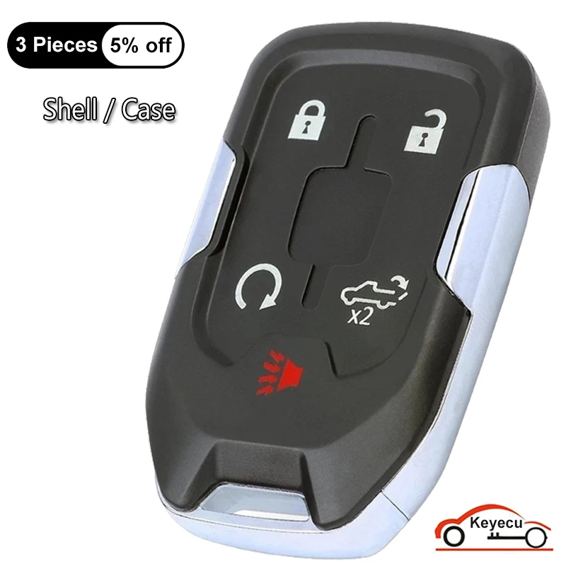 

KEYECU, 5 кнопок, телефон для GMC Sierra 1500, 2500, 3500, 2019, 2020, 2021, автомобильный умный пульт дистанционного управления, Корпус Ключа 13591396 HYQ1EA HYQ1AA