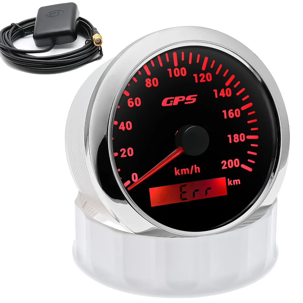 85Mm Gps Tachimetro Gauge 30/60/80/120/200Kmh Per Motore Diesel Auto Moto Marine Car Misuratore Di Velocità Antenna 85Mm Staffa