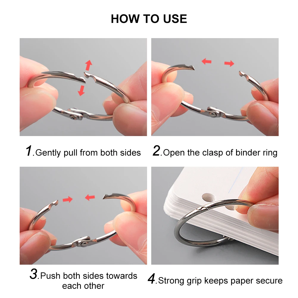 Loose Leaf Binder Rings NoteBook Metal 15/30pcs 16-80mm DIY Albums School Keychain Opening Binding Hoops Office Binding Supplies metal ring binder metal binder ring loose leaf binding coil plastic binding rings notebook accessories