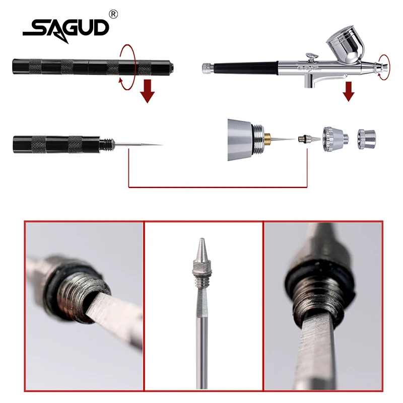 Aiguille De Nettoyage RLECS Pour Pistolet Pulvérisateur Et Aérographe - Outil De Révision En Acier Inox