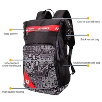 YONEX 2023 Professional Badminton Backpack With Independent Shoes Compartment Sport Bag For Women Men Holds Up to 3 Rackets 2