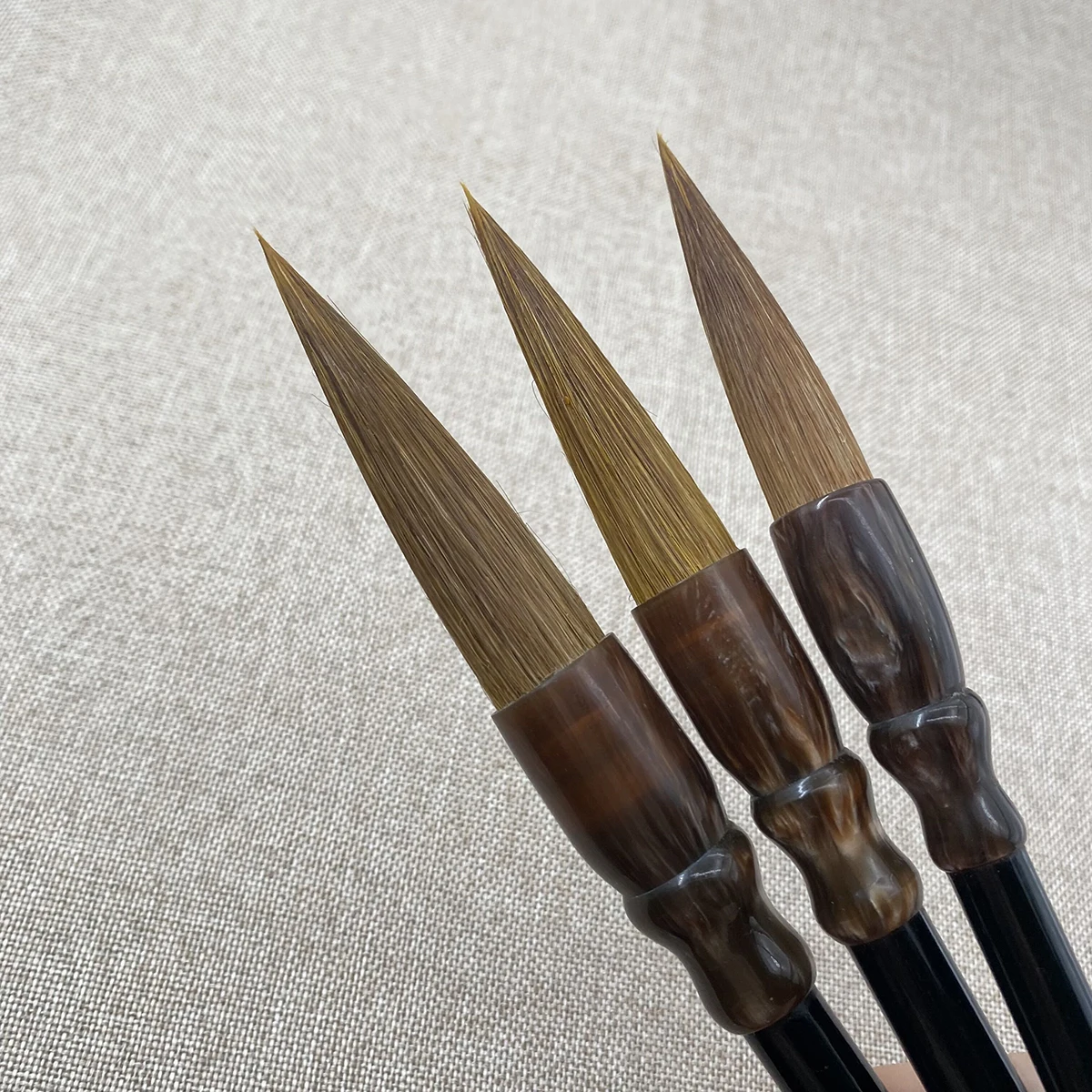 Calligraphy Brush Wolf Hair Wooden Onyx Bucket Pen Chinese Traditional Calligraphy Painting Practice Supplies