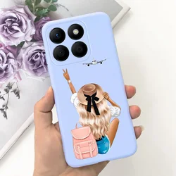 Lovely Heart and Floral Painted Soft Bumper Case for Honor X8b (Case - c69)