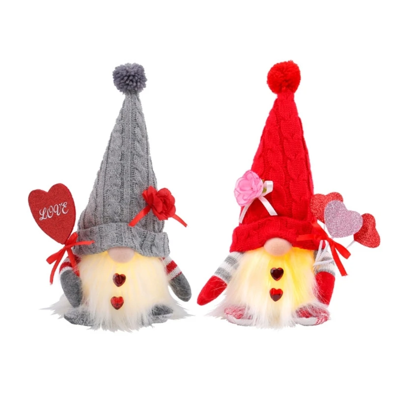 

Festive Handmade Glowing Gnomes Plush Ornament Create Warm Atmospheres Light Up Room Homes Tabletop Ornaments