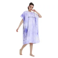 Microfiber swimming absorbent quick drying beach towel Cape hooded can wear men's and women's beach bathrobes surf bath towel 3