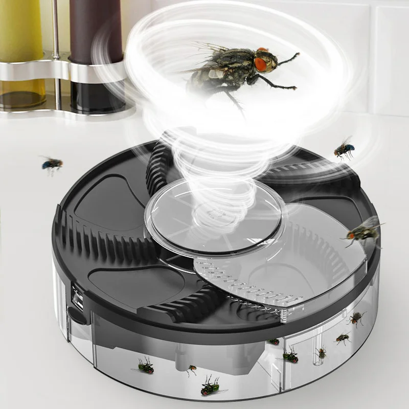 Fly Trap New Upgraded USB/Rechargeable Indoor Outdoor Automatic Flycatcher Insect Pest Catcher