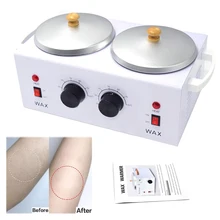 Double Pot Depilatory Wax Warmer Electric Adjustable Temperature Multifunctional Wax  Heater For Full Body Face Eyebrow Armpit