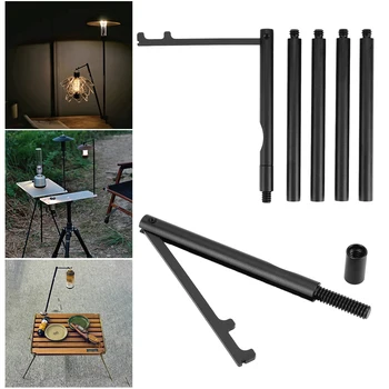 1-5Pcs Outdoor Camping Aluminum Alloy Foldable Lamp Post Pole Portable Fishing Hanging Light Fixing Stand Holder Lantern Stand 1