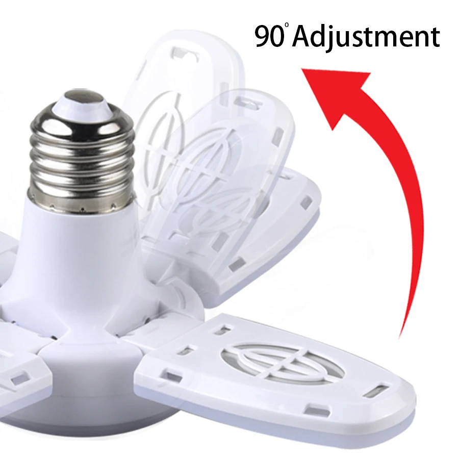 스마트 LED 전구 팬 블레이드 접이식 E27 220V 28W 원격 제어 잎 램프 타이밍 기능 거실 침실 갤리