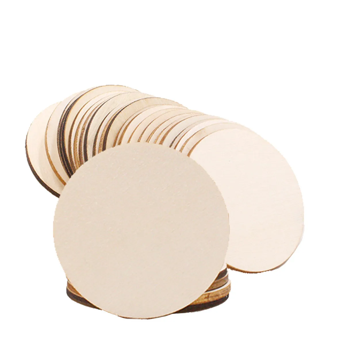 10pcs 50mm Wood Rounds Circles for Crafts Unfinished Blanks Wooden