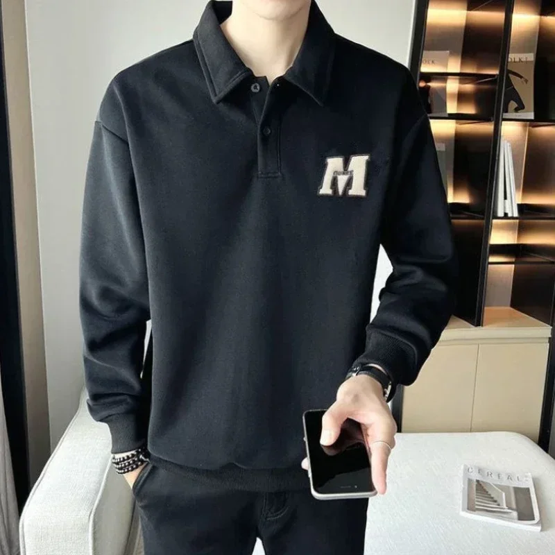 

Men's Clothing Letter Big SizeT Polo Shirt for Man Aesthetic Buttoned Oversize Top Embroidery Quotes Harajuku Fashion Sale New