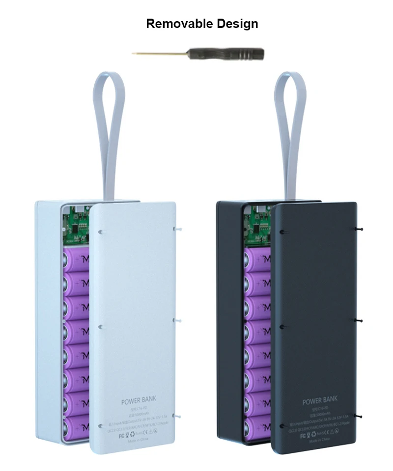 무선 충전 고속 PD QC3.0, 22.5W, 용접 없는 배터리 보관 상자, DIY 파워 뱅크 케이스, 18650 배터리 홀더 상자, 16*18650