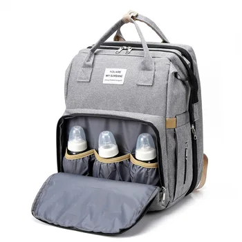 New Style Foldable Sleeper Diaper Bag Multifunctional Maternity Bag Mom Bag Baby Bottle Backpack Nappy Backpack