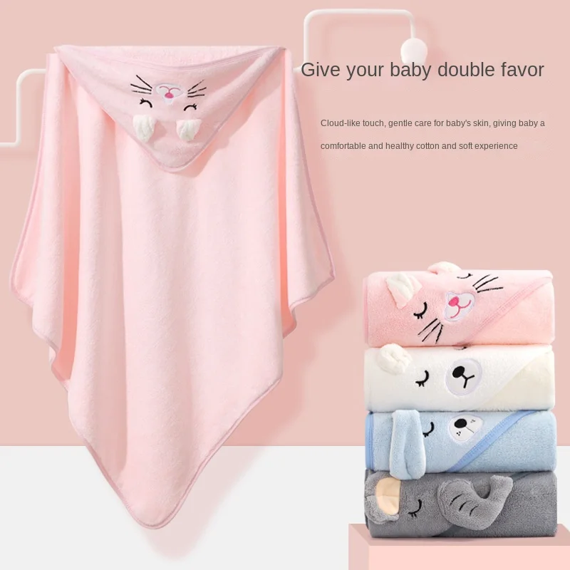 Asciugamano da bagno per bambini accappatoio per bambini coperta per cartoni animati per neonati Super morbida assorbente con cappuccio Hug muslimah - immagine 3