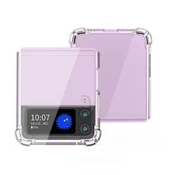 Clear Transparent Airbag Anti-Knock Phone Case for Samsung Z Flip 1 (Clear)