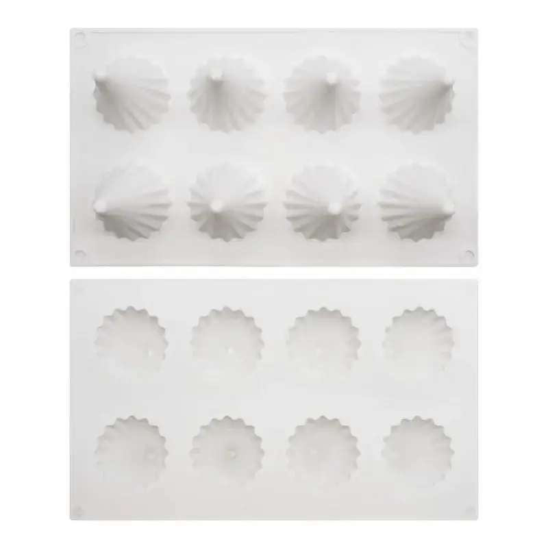 8-hole Christmas Tree Silicone Mold Frosting Biscuit Aromatherapy Candle Mold DIY French Christmas Mousse Chocolate Tree Mold