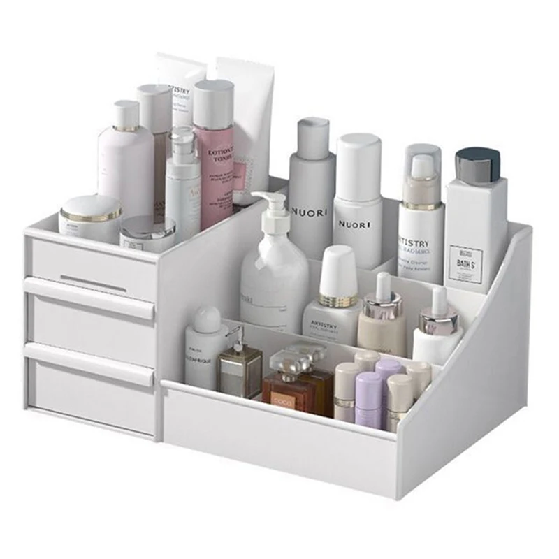 Description Picture 6 of itemPlastic Cosmetic Makeup Organizer With Drawers, Bathroom SkinCare Storage Box Brush Lipstick Holder Organizers Storag