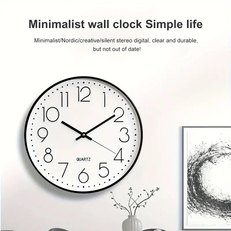 Digital Wall Clock 8 Inch Mute Quartz Wall Clock Cubic Digital Clock Living Room Bedroom Wall Decorations