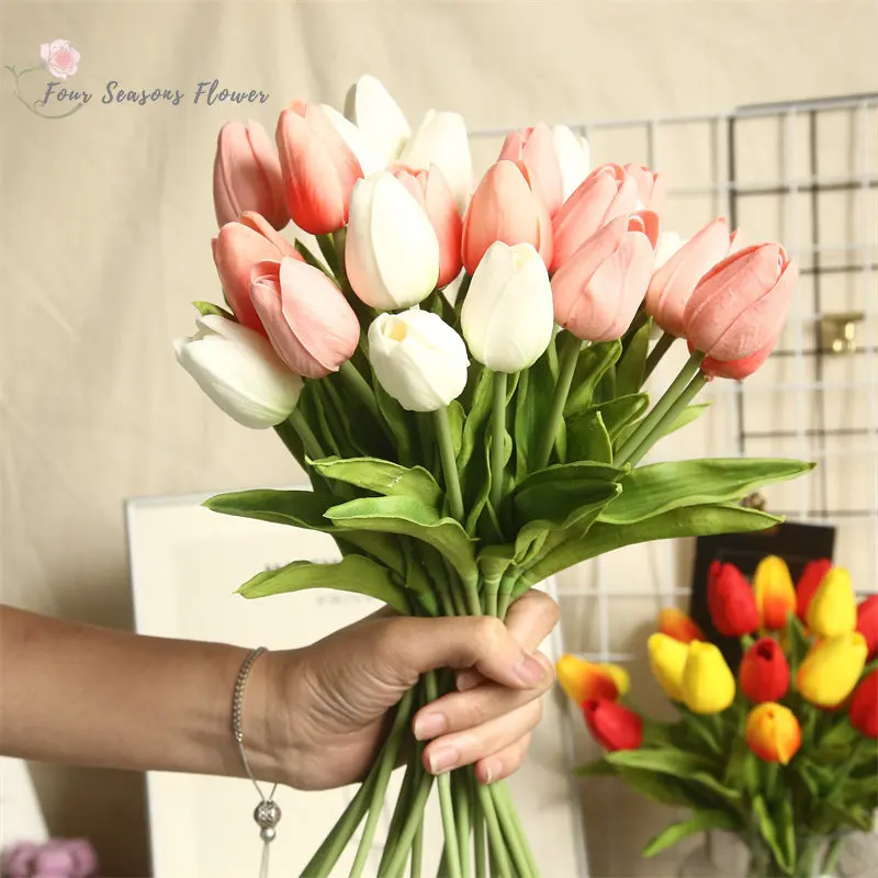 

6pcs Tulip Flower Artificial Tulip Bouquet Bride Flowers Preserved Wedding Ceremony Decoration DIY Plant Home Garden Decor