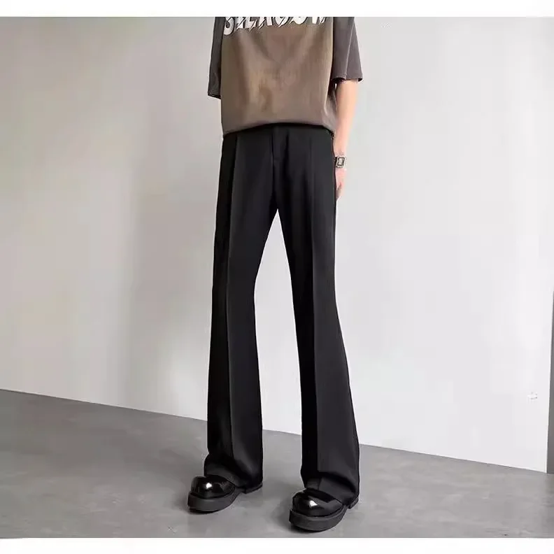 Men Pants Stretch Pants Business Pants Suit Pants Premium Design Draped Micro Flare Casual Trousers