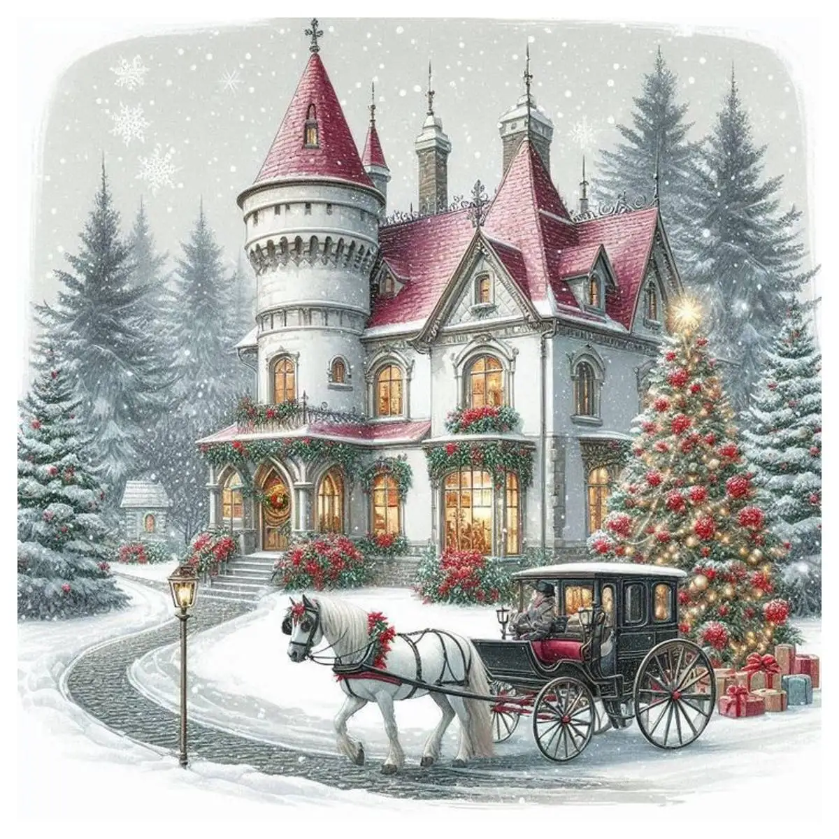 Winterburg Kreuzstich-Set DIY 11CT/14CT Stickerei Hobby Wanddekoration