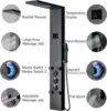 Black Shower Panel Tower System LED Light Shower Tower with Large Area Body Jet Massage Shower Fixtures with LCD Temperature 3