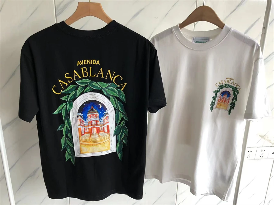 

Y2k Starry Castle Print Casablanca T Shirts Men Women Loose Short Sleeve Tee Casual T-Shirt