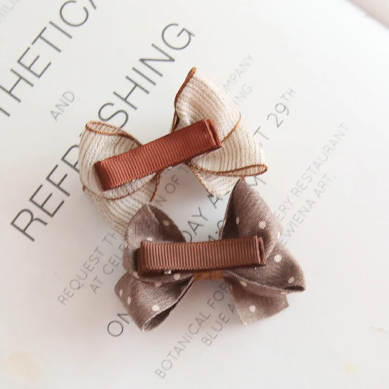 5pcs Baby Hair Clips Girls Bow Hairpins Cute Floral Plaid Dot Children Hairpin Child Barrettes Headwear Hair Accessories