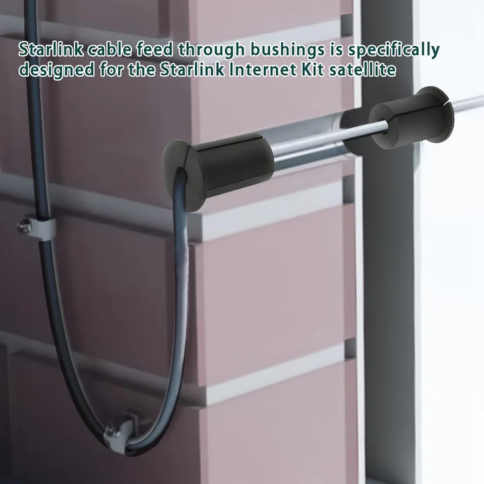 2 Pezzi Boccola a Muro per Starlink Dishy Cavo Ethernet, Occhielli a Muro per Cavo Adattatore Boccole per Cavi Passanti per Foro Nel Muro da 1 Pollice e Foro per il Filo