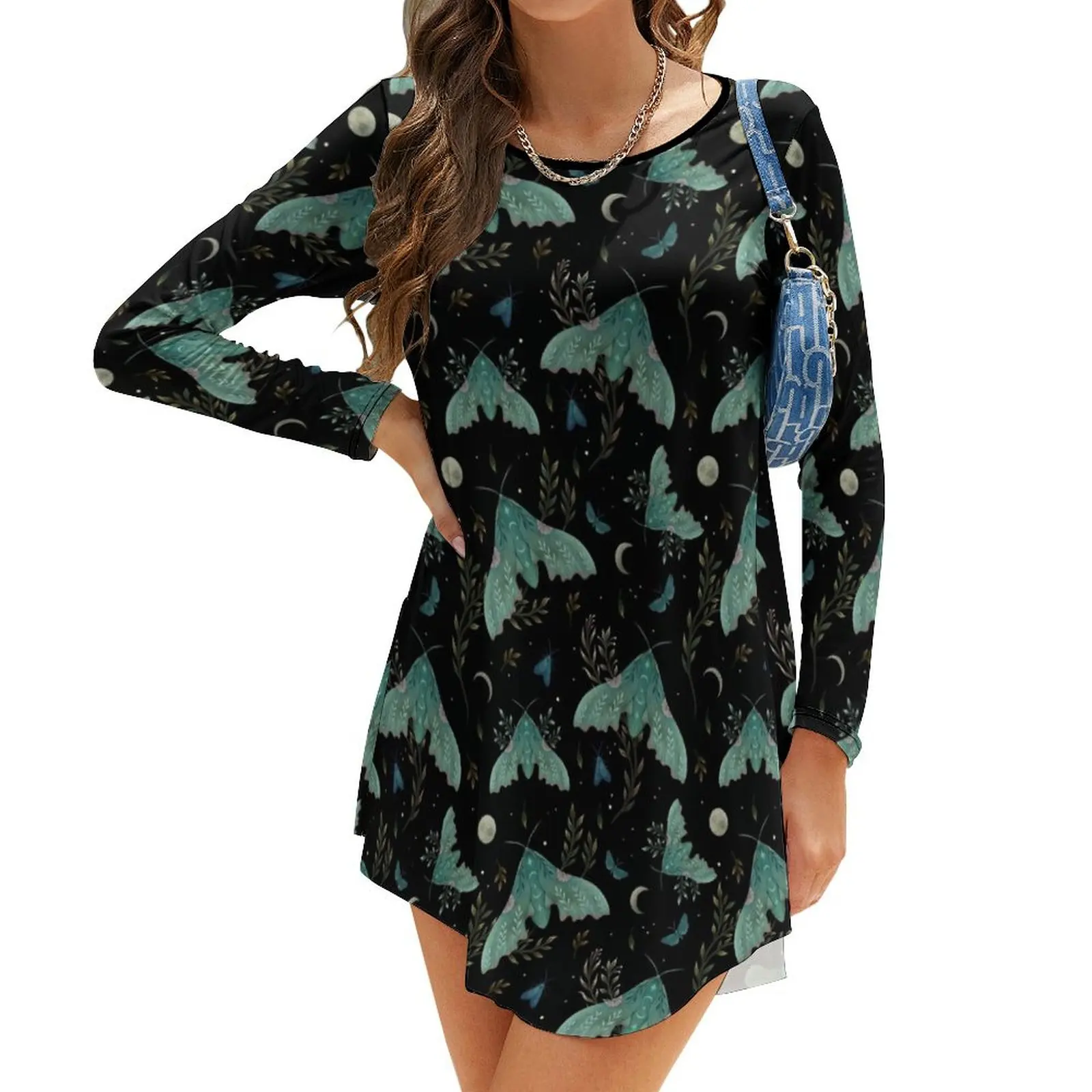 

Женское платье с длинным рукавом Luna and Moth, летние платья, 2024