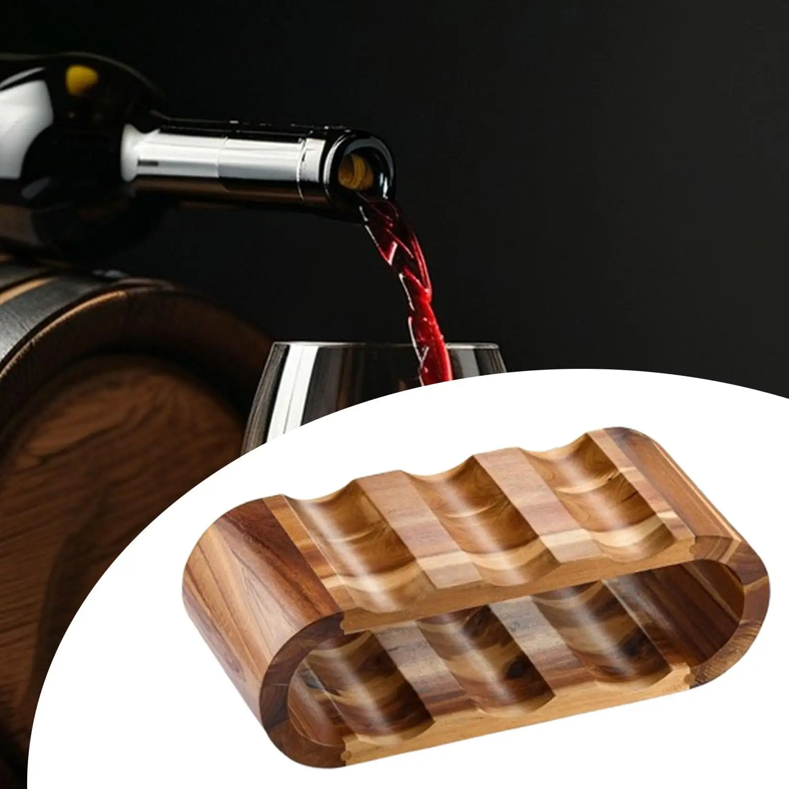Wood Wine Rack Wine Cellar Storage Champagne Bracket Rack Countertop Display Storage Shelf for Bar Home Cabinet Kitchen