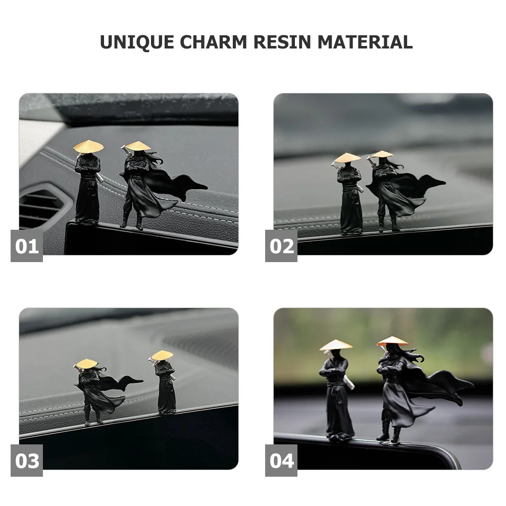 2 Pcs Chivalrous Trinkets Terrarium Miniature Figurine Halloween Things Landscape Plastic Garden Figurines Office Artware