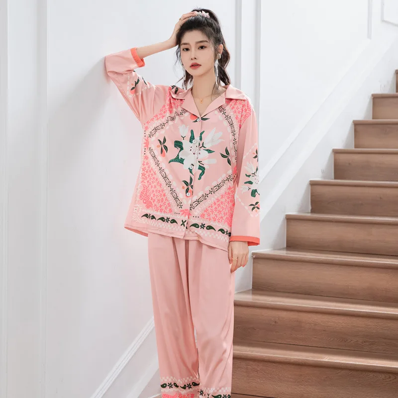 2023 Silk Pajamas Women's Thin Set Silk Homewear silk pajamas for women  женское бельё