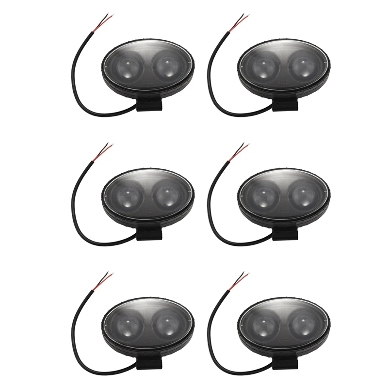 

6X Forklift Safety Led Light 5.5 Inch 8W LED Warning Lamp Warehouse Pedestrian Spotlight Driving Work Lights(Blue )