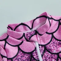 Mermaid Print Toddler Swimsuit With Zipper And UV Protection