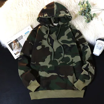 Felpa mimetica autunno inverno da uomo Harajuku Euro American Trendy Brand giacca da coppia con cappuccio allentata unisex casual 1