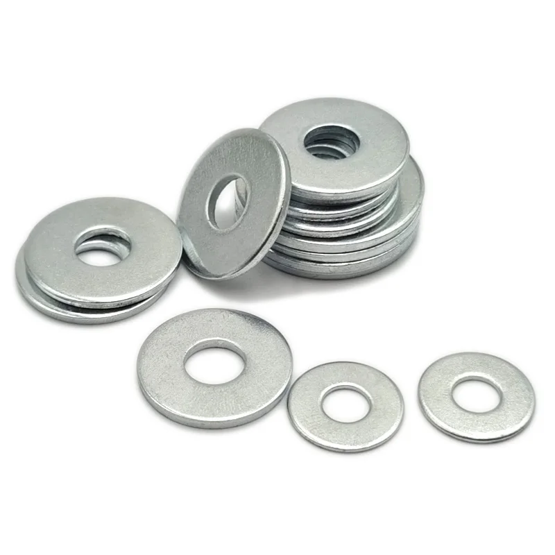 Carbon Steel Washers 5~100PCS Washers M2 M3 M4 M5 M6 Flat White Zinc Plated