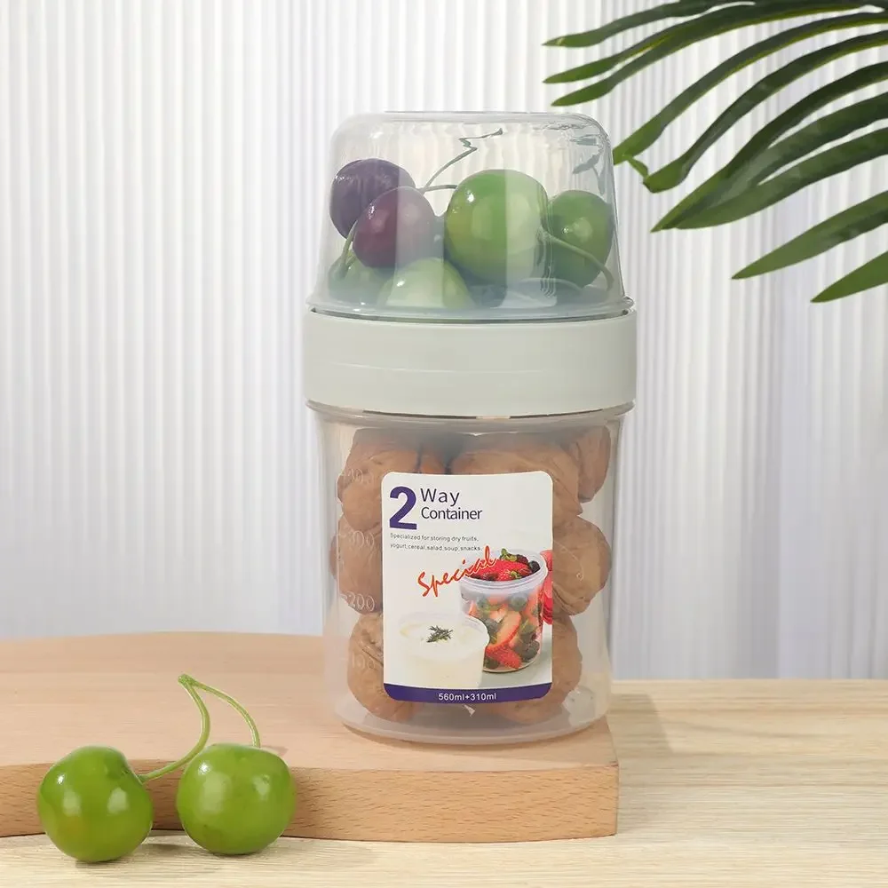 Food Storage Container Fresh-keeping Food Container Salad Yogurt Box Container For Cereals Double-layered Portable Travel Storage Jars Kitchen Storage Box Kitchen Accessor Storage Box Rice Storage Box Egg Storage Container Food Storage Can Food Storage Pots Seasoning Storage Container Pickle Storage Container