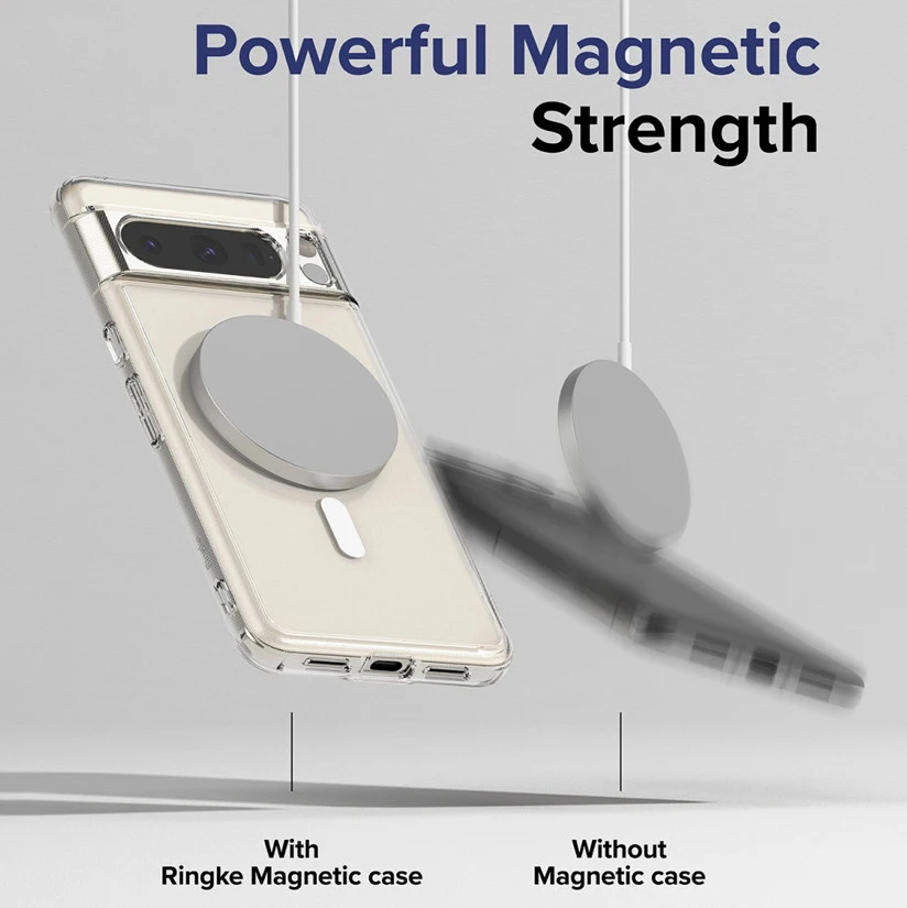 Clear Magnetic Phone Case with Wireless Charging and Shockproof Protection