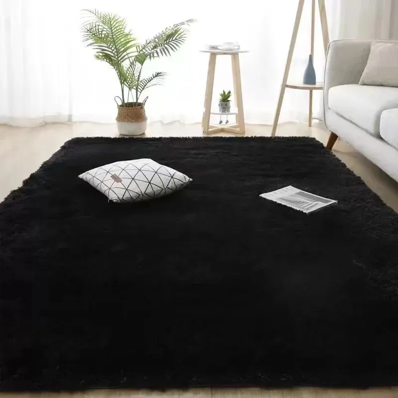 Living Room Silk Wool Carpet Home Bedroom Bed Full Floor Mat Nordic Sofa Non-Slip Mat Simple Wind Plush Cushion