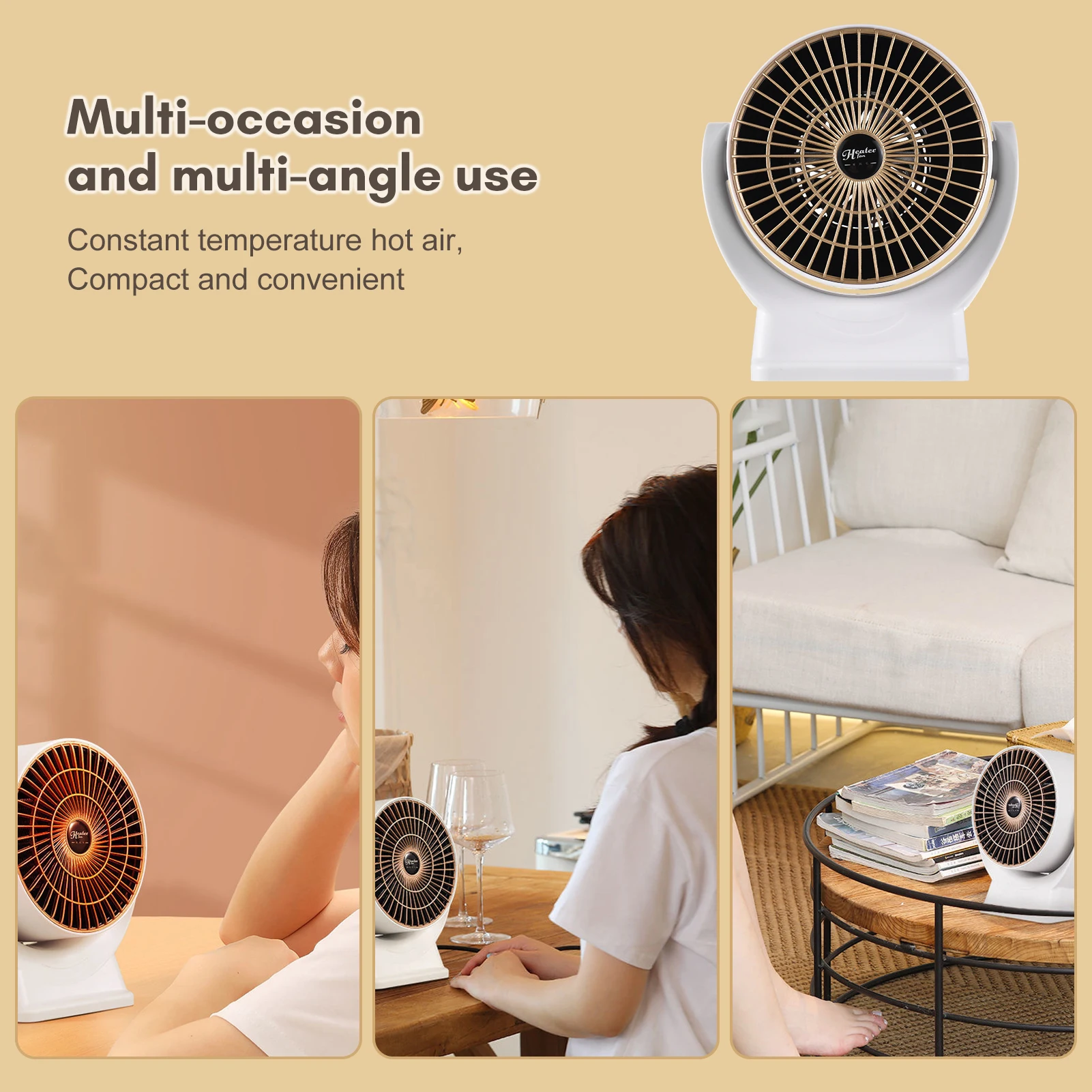 800W Electric Heater Fan Heater Energy-Saving Desktop Space Heater Air  Circulation Function Overheating Office Room Desk Use - AliExpress