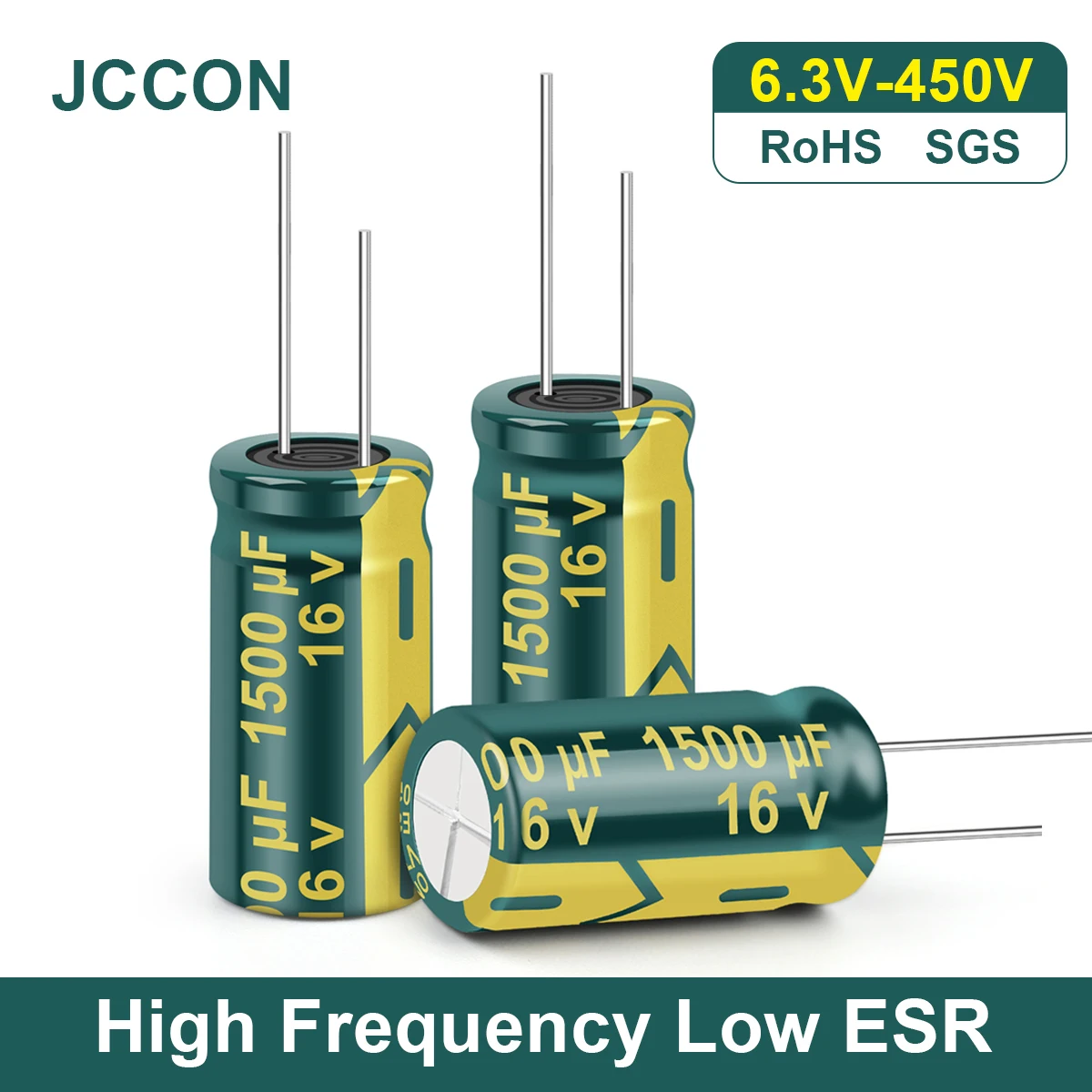 JCCON Aluminum Capacitor 6.3V 10V 16V 25V 35V 50V 63V 100V 400V 450V 100UF 220UF 330UF 680UF 1000UF 470UF High Frequency Low ESR 20 pcs high frequency electrolytic capacitors 16v 25v 35v 50v 63v 100v 200v 400v 22uf 100uf 220uf 330uf 470uf 680uf 1000uf