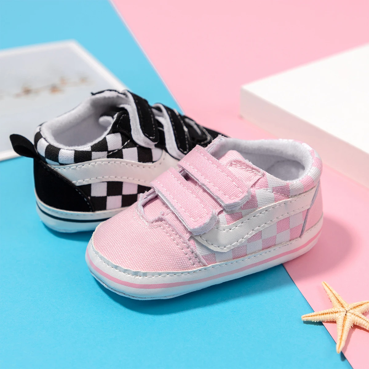 Canvas Sneakers KIDSUN Newborn Baby Anti-slip Soft Baby Boy Girl Sneakers Casual Toddler First Walkers Crib Shoes