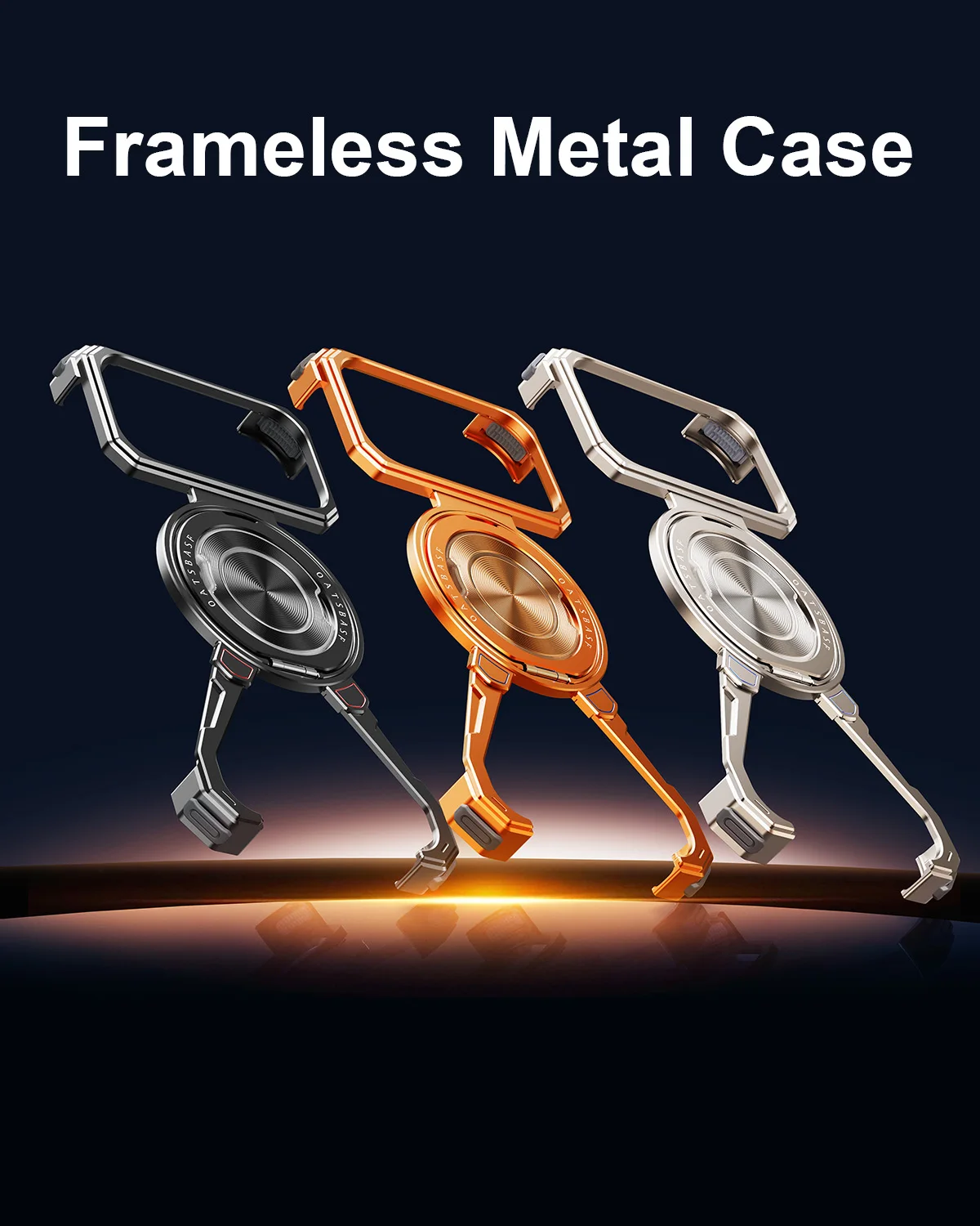 Eary Metal Phone Case for iPhone 17 Pro Max for Magsafe Magnetic Stand 360°Rotatable Frameless Shockproof Drop Protection Cover