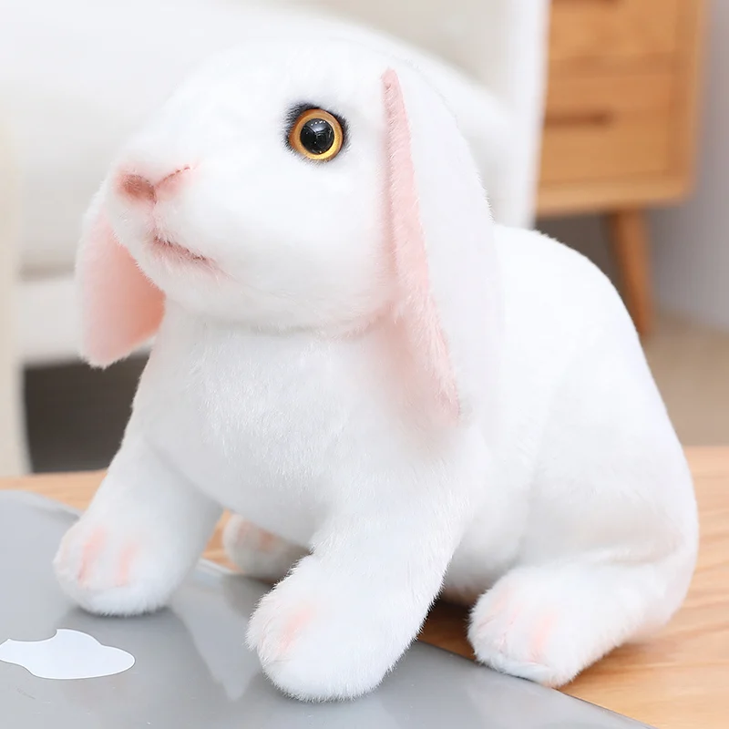 Nice Simulation Cute Rabbit Plush Fur Realistic Kawaii Animal Easter Bunny Rabbit Toy Model Gift Home Decoration