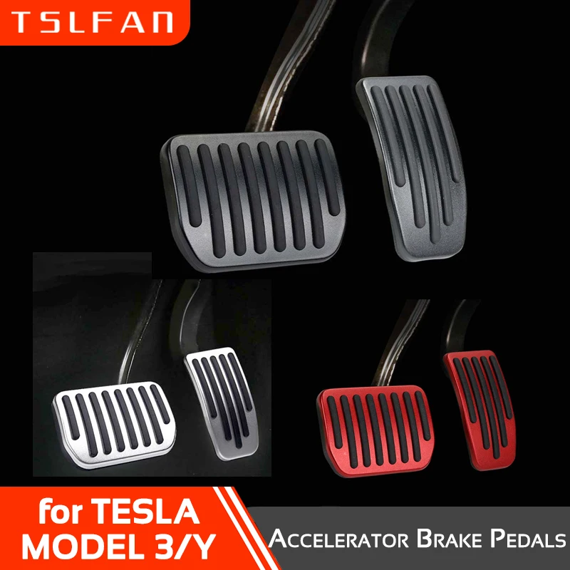 Brake Accelerator Foot Pedal Covers for Tesla Model 3 Y-Highland Aluminum Alloy Pads 2pcs car accessories car pedals pedal cover